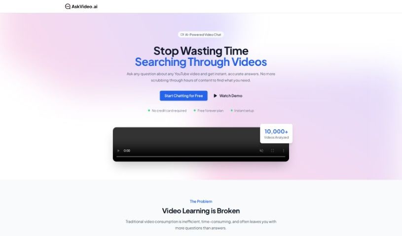 Screenshot of Askvideo.ai
