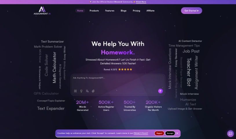 Screenshot of AssignmentGPT AI