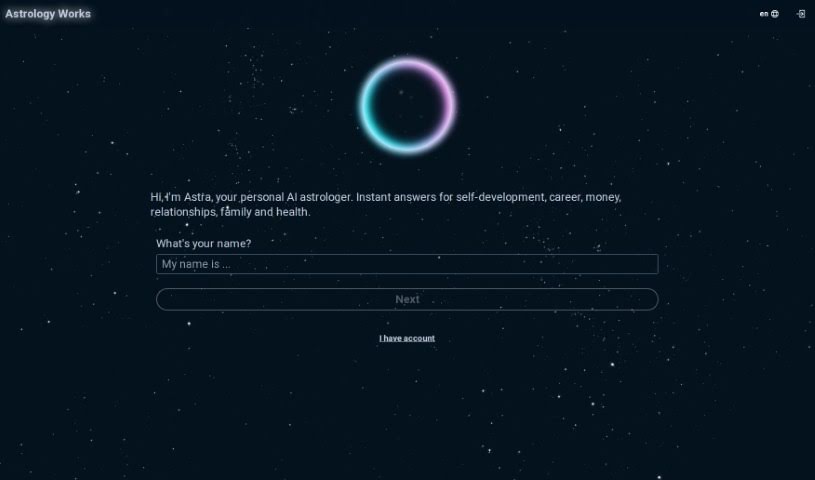 Screenshot of Astrology Works