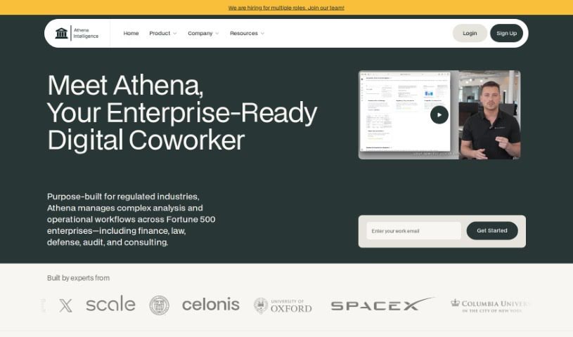 Screenshot of Athena Intelligence