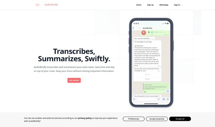 Screenshot of AudioBriefly