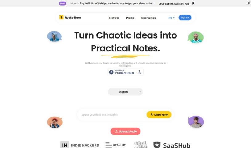 Screenshot of Audionotesai