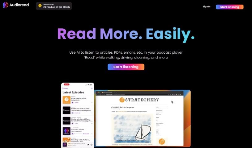 Screenshot of Audioread