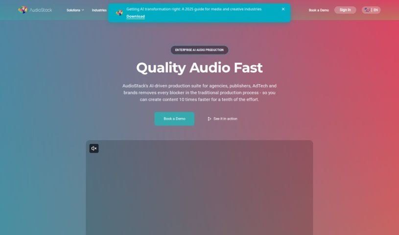 Screenshot of Audiostack