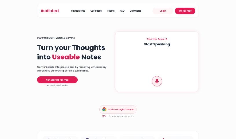 Screenshot of Audiotext Ai
