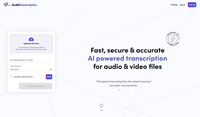 Screenshot of Audiotranscription