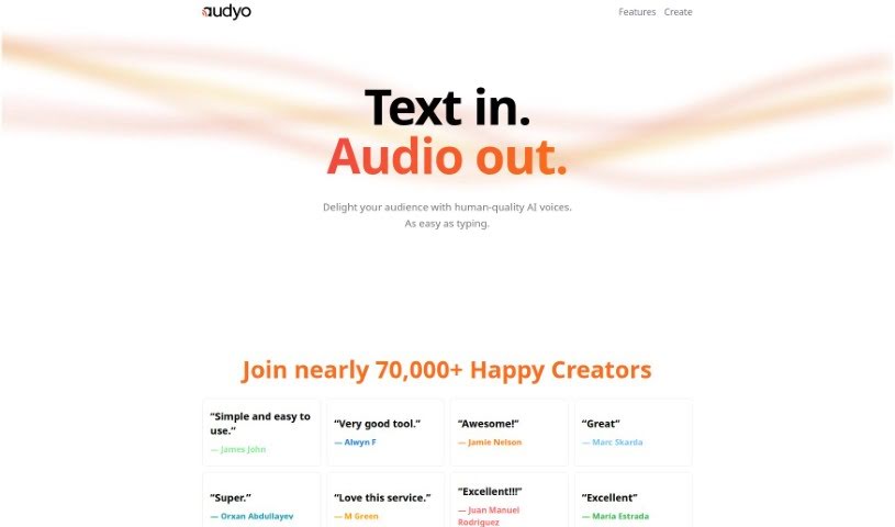 Screenshot of Audyo