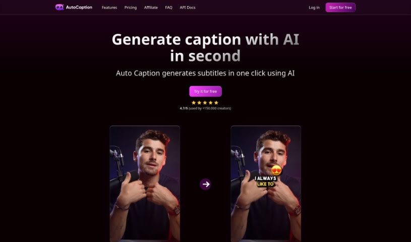 Screenshot of AutoCaption