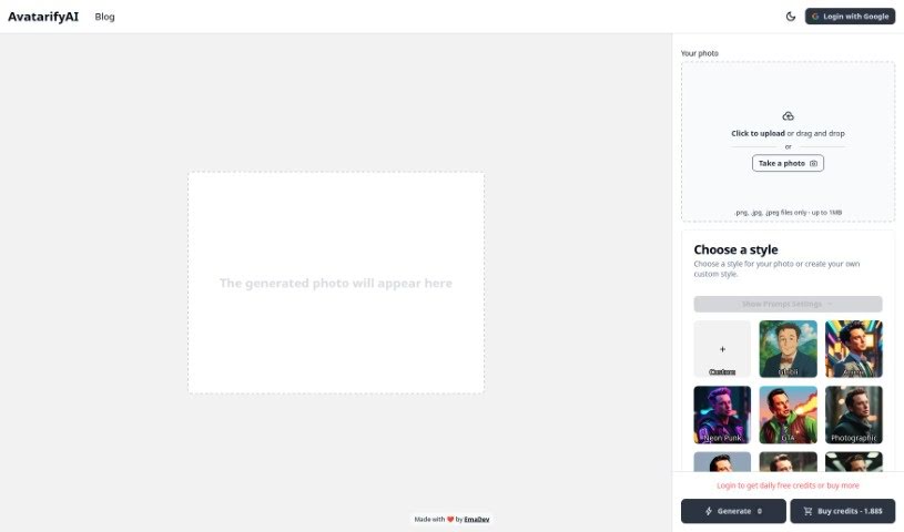 Screenshot of Avatarify AI