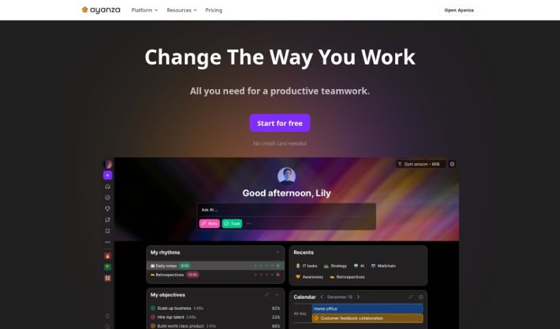 Screenshot of Ayanza
