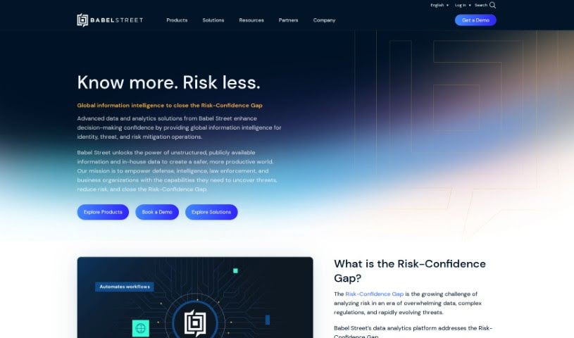 Screenshot of Babel Street