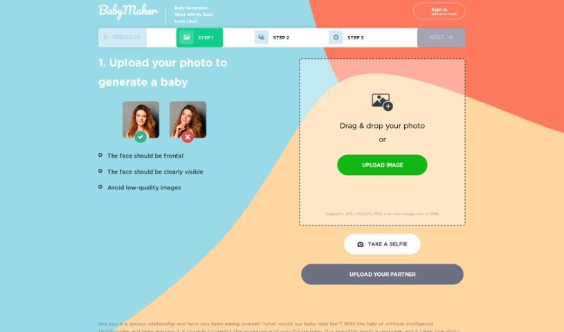 Screenshot of BabyFaceGenerator