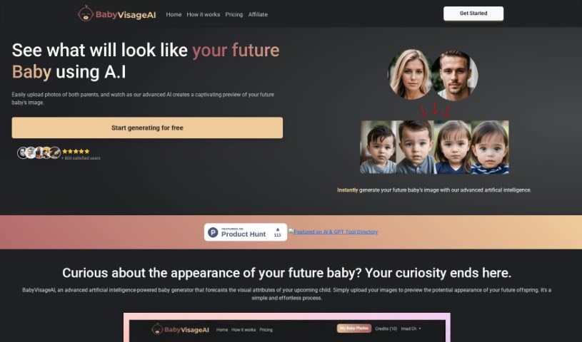 Screenshot of BabyVisageAI