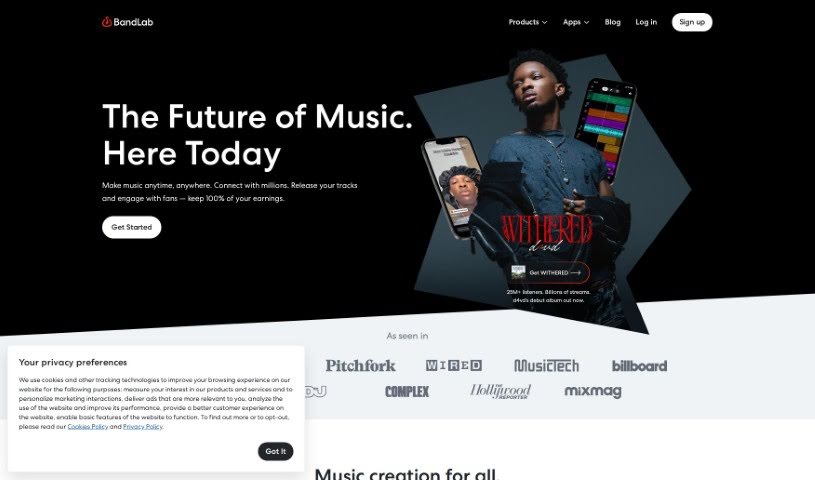 Screenshot of BandLab