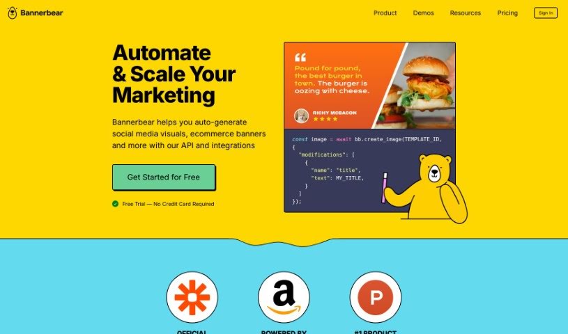 Screenshot of Bannerbear