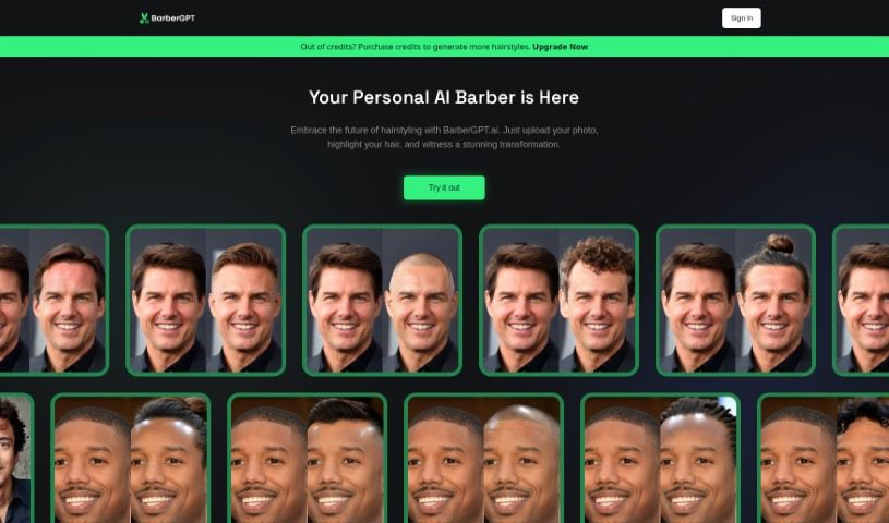 Screenshot of Barber GPT