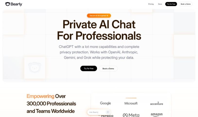 Screenshot of Bearly Ai