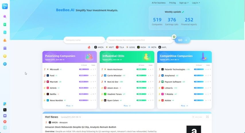 Screenshot of Beebee AI