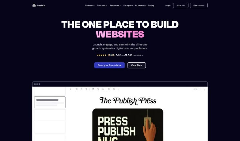 Screenshot of Beehiiv