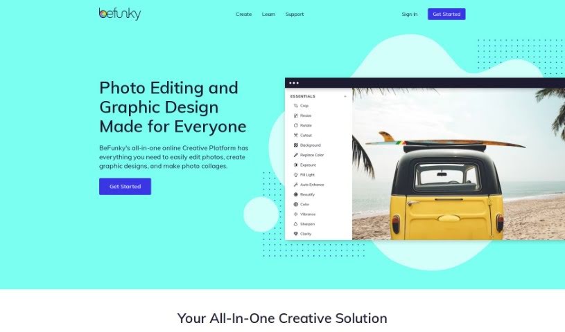 Screenshot of BeFunky