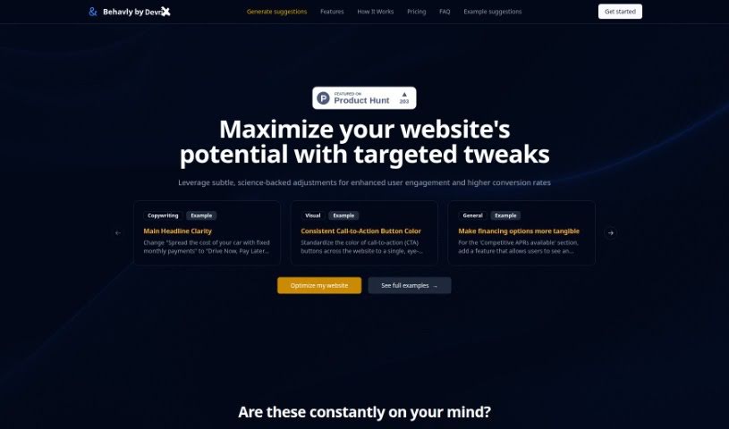 Screenshot of Behavly