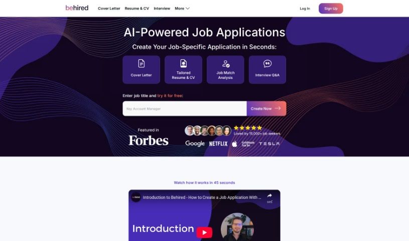 Screenshot of Behired