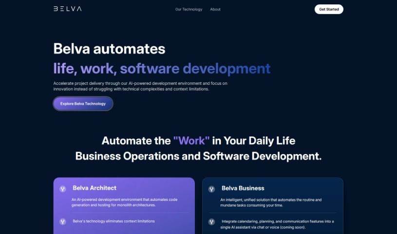 Screenshot of Belva AI
