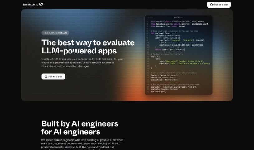 Screenshot of BenchLLM