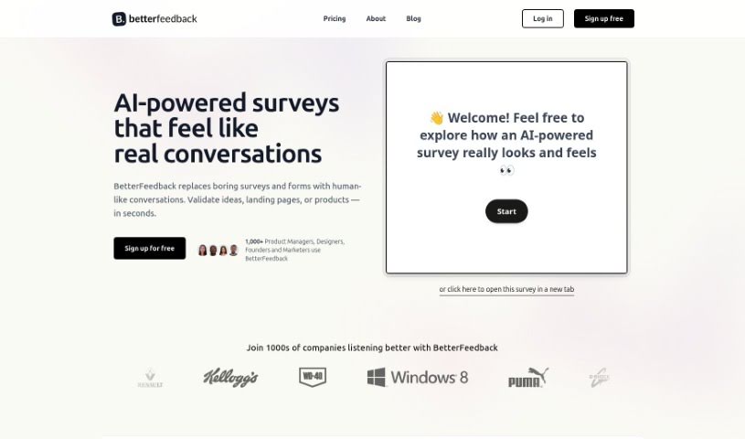 Screenshot of BetterFeedback