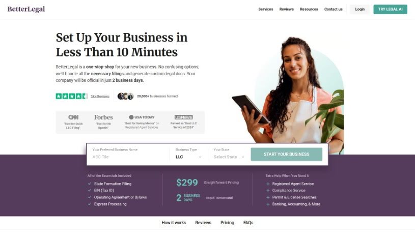 Screenshot of BetterLegal