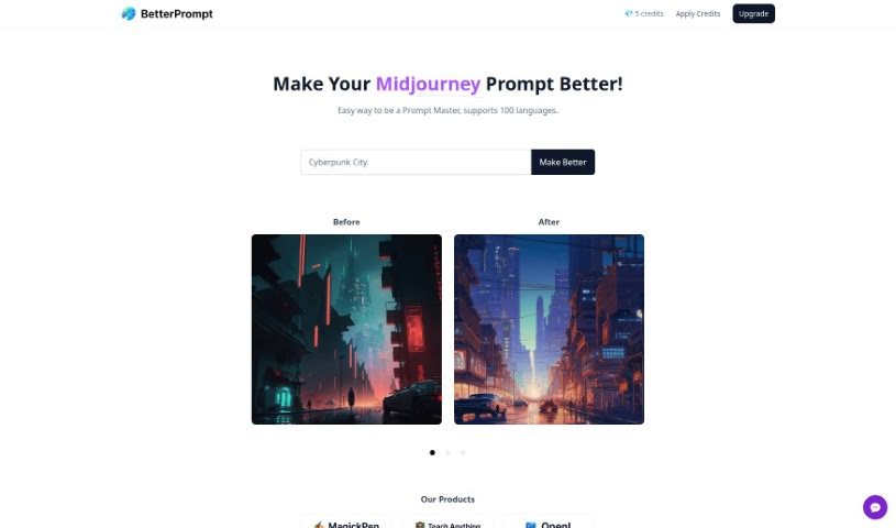 Screenshot of Betterprompt