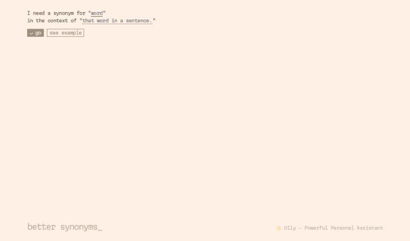 Screenshot of bettersynonyms.com