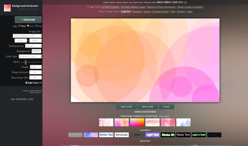 Screenshot of Bg Generator