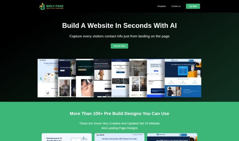 Screenshot of Biglypage