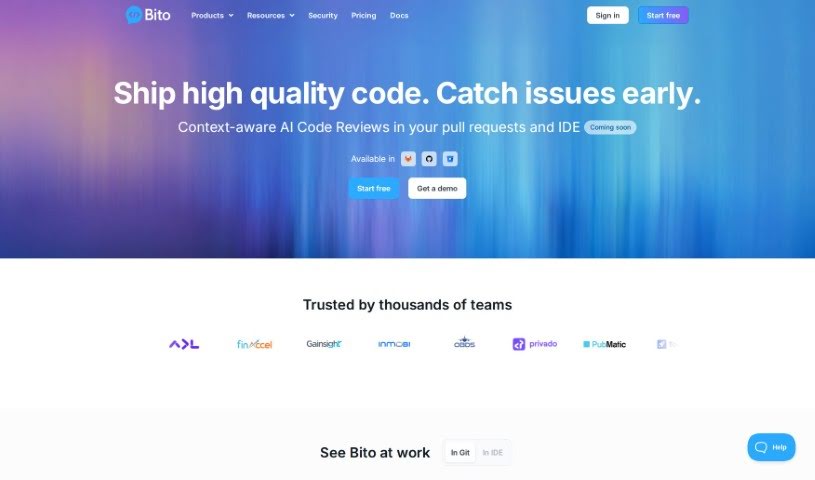 Screenshot of Bito AI