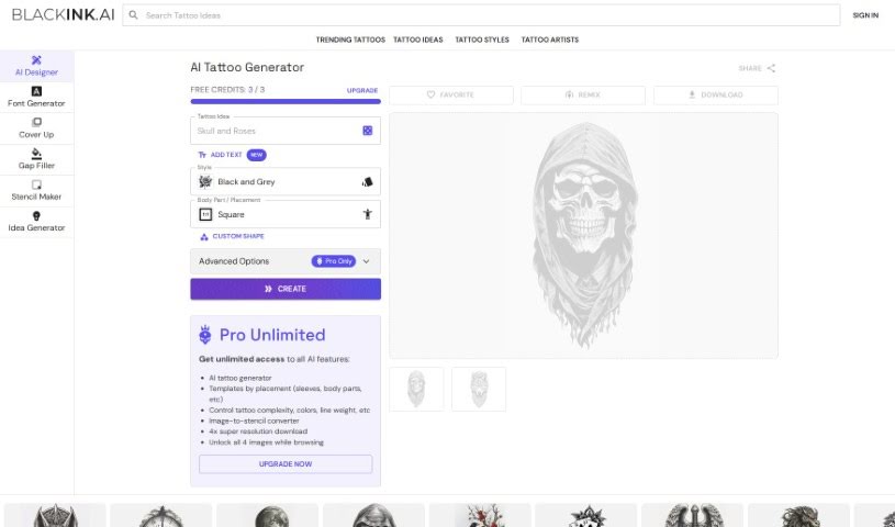 Screenshot of BlackInk AI