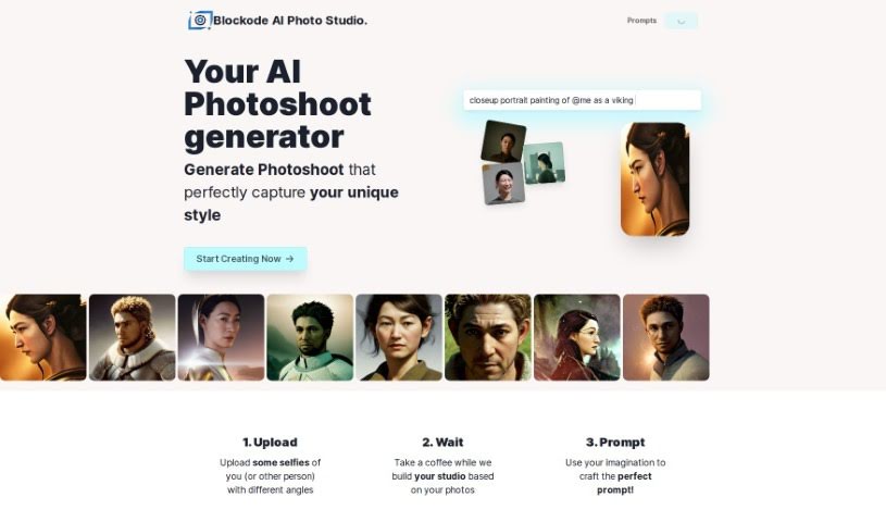 Screenshot of Blockode AI Photo Studio