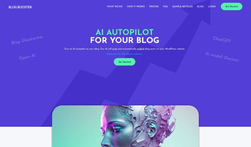 Screenshot of Blogbooster.ai