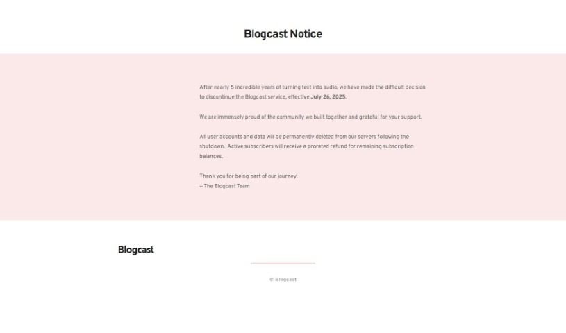 Screenshot of Blogcast