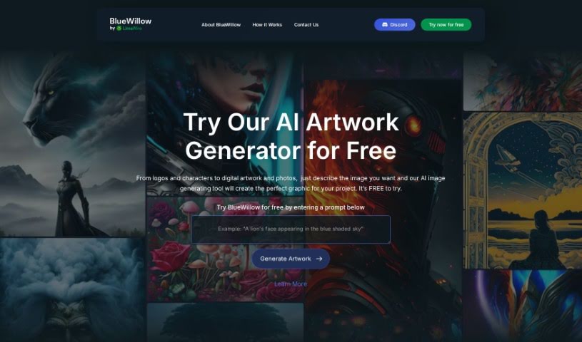 Screenshot of BlueWillow