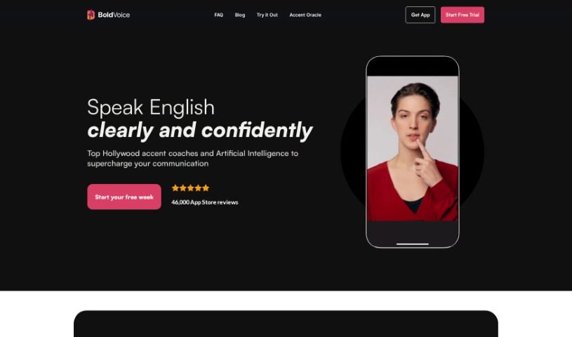 Screenshot of BoldVoice