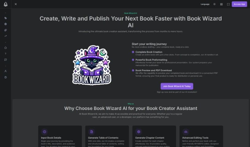 Screenshot of Book Wizard AI