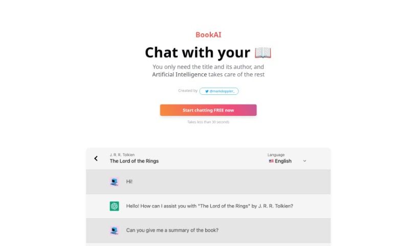 Screenshot of Bookai.chat