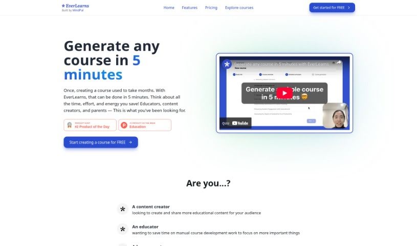 Screenshot of EverLearns