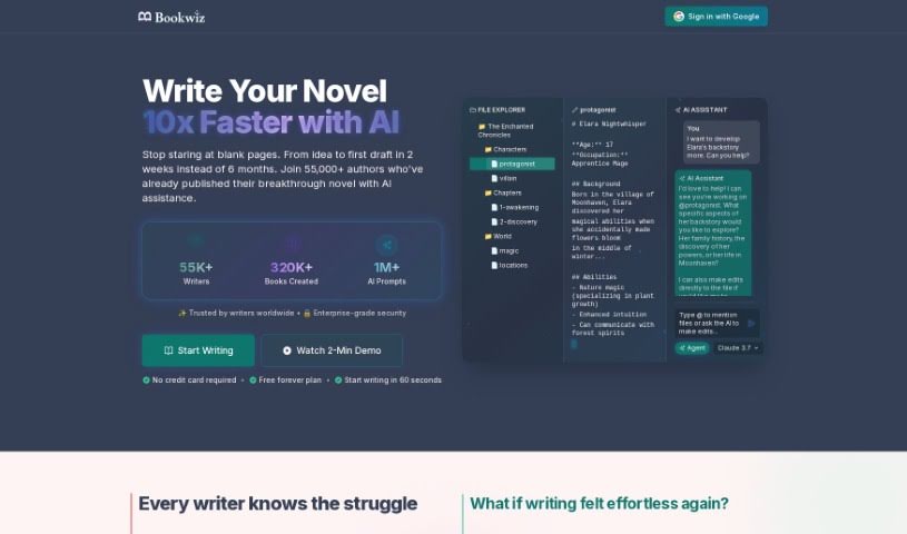 Screenshot of Bookwiz