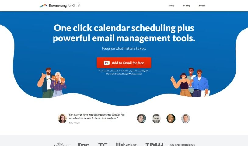 Screenshot of Boomerang for Gmail