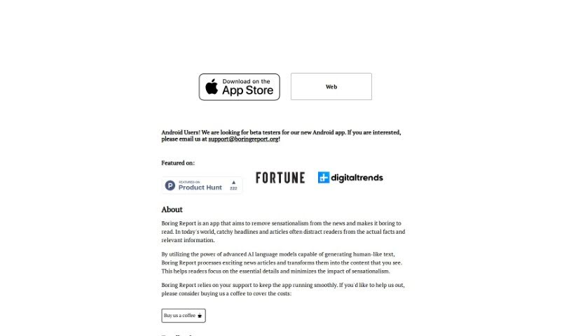 Screenshot of Boring Report