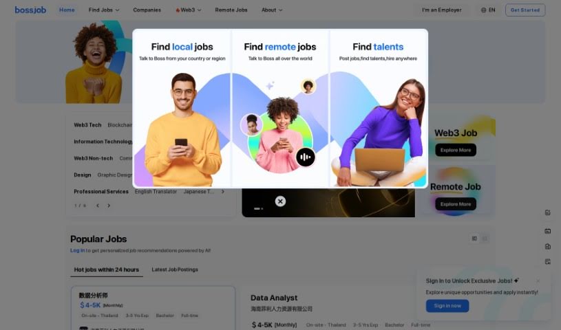 Screenshot of Bossjob