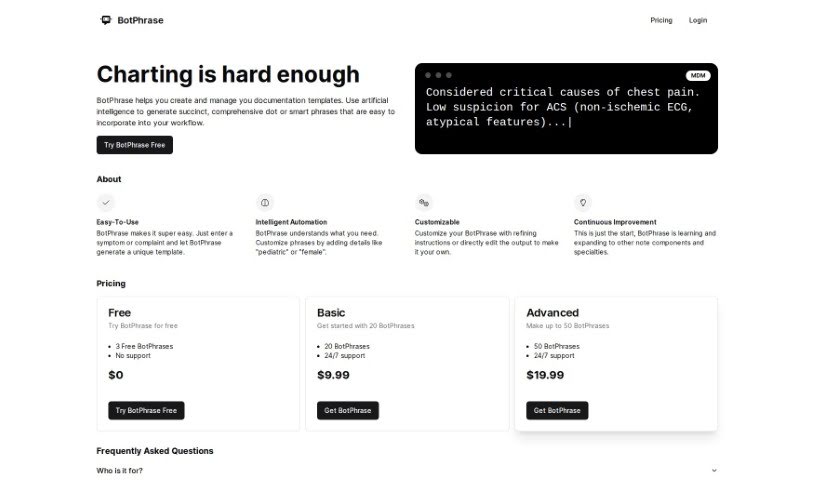 Screenshot of BotPhrase