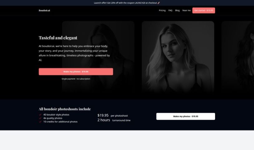 Screenshot of Boudoir.ai
